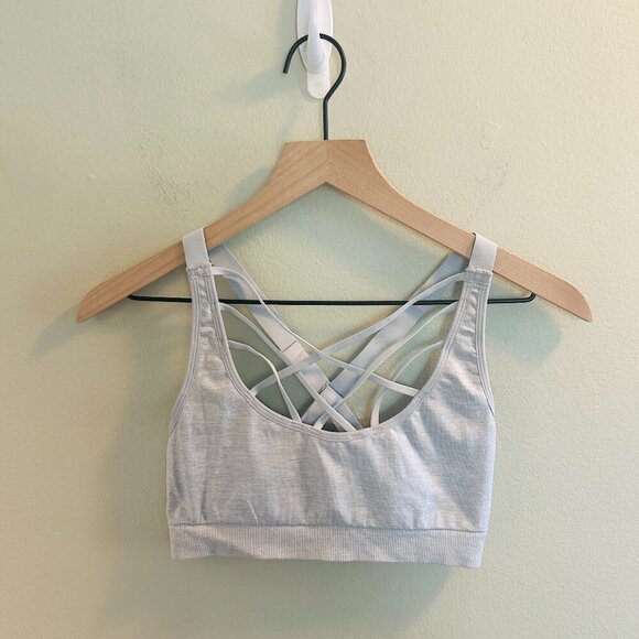Victoria's Secret Other - Victoria Sport Light Grey Sports Bra Size Medium Cage Front Criss Cross